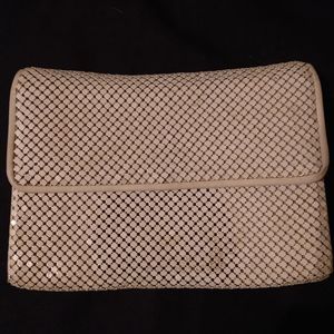 Whiting & Davis White/Cream Metal Mesh Crossbody Bag